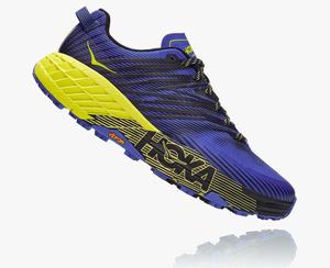 Hoka One One Men's Speedgoat 4 Trail Shoes Black/Yellow Canada Store [KCBAM-4350]